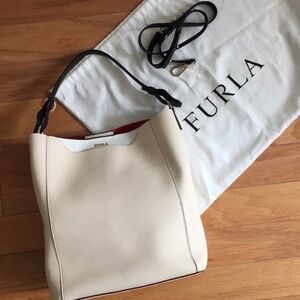 Furla Ivory and Black Shoulder Bag